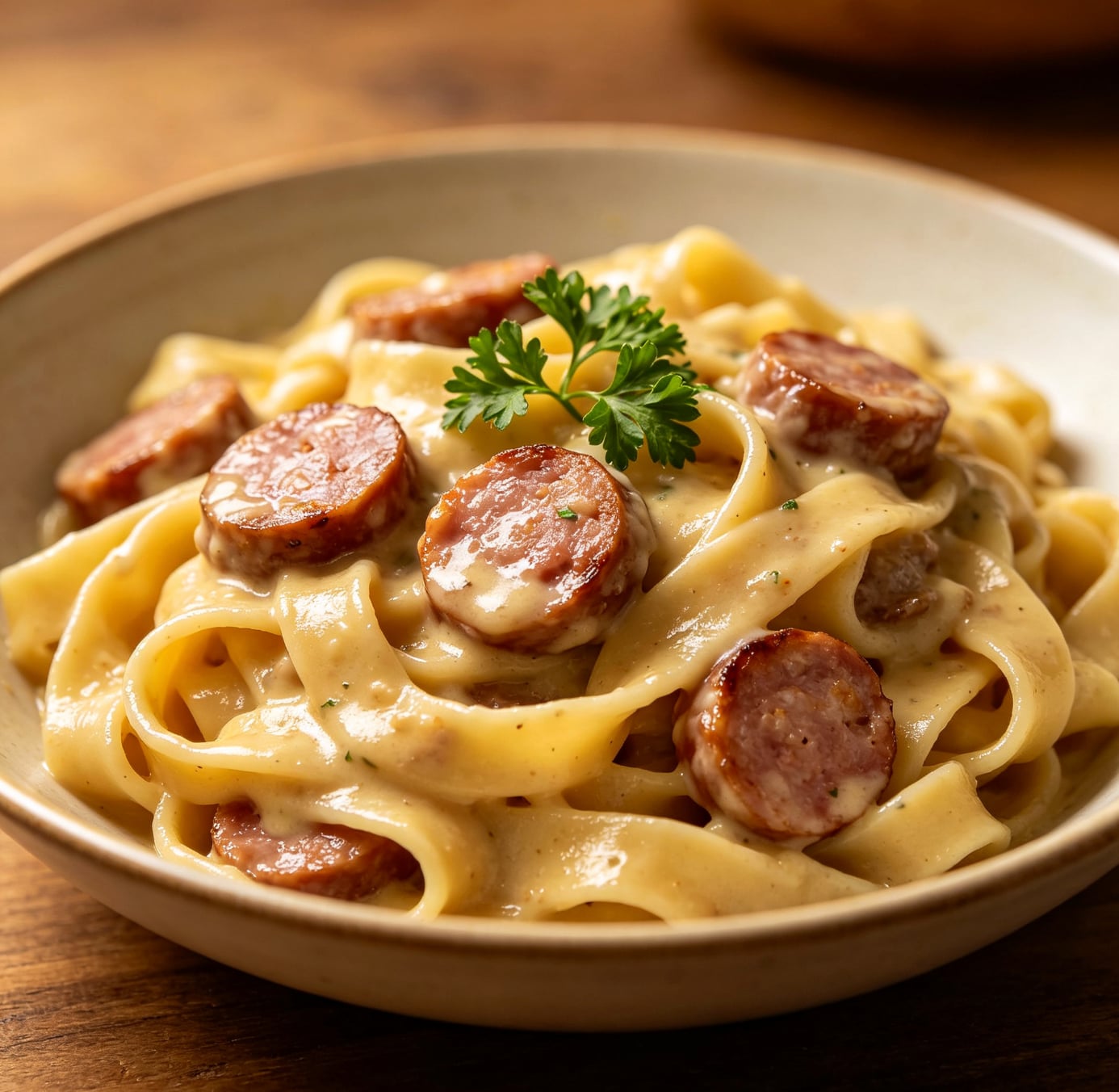 Creamy Sausage Fettuccine