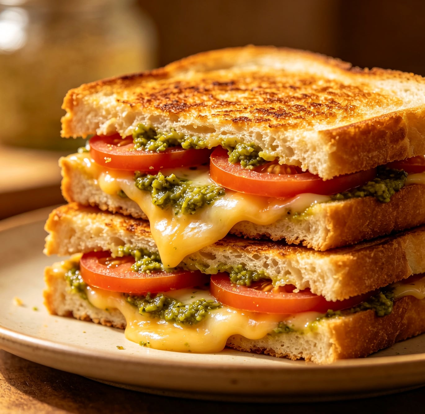 Tomato Pesto Grilled Cheese