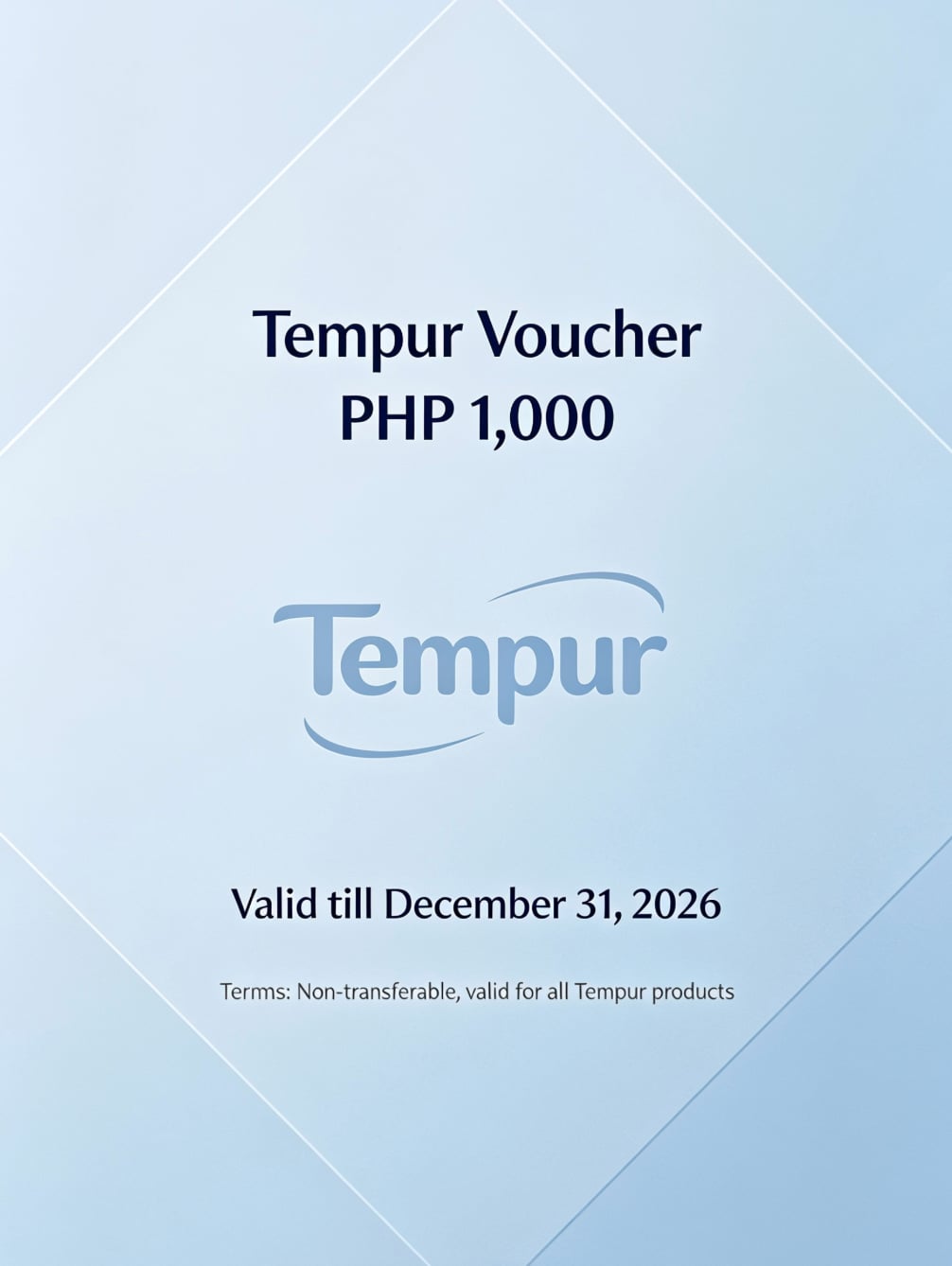 Tempur Voucher PHP 1,000